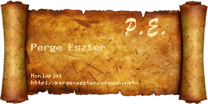 Perge Eszter névjegykártya